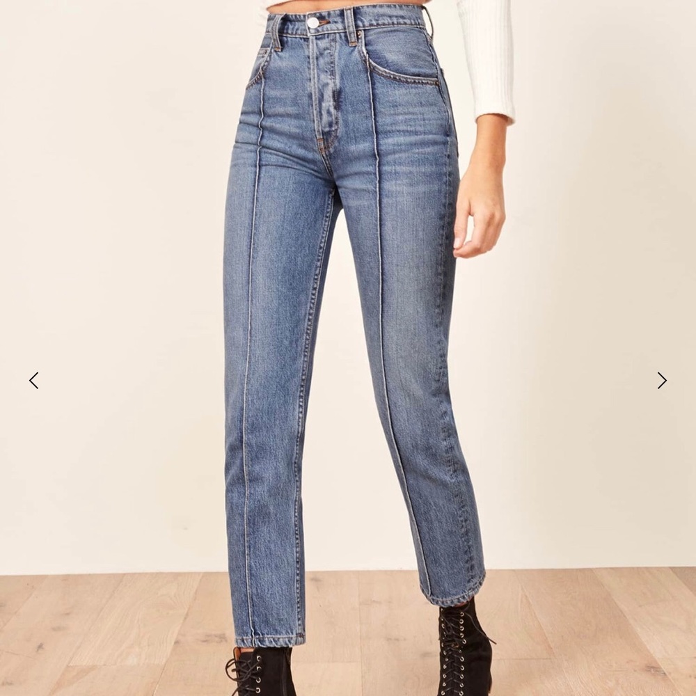 NWOT Reformation Cynthia HighRelaxed Jeans Pintuck - Picture 1 of 6